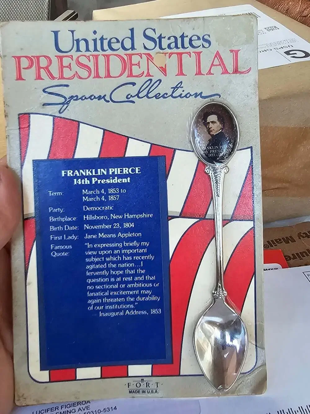 Fort Franklin Pierce Presidential Spoon Collection